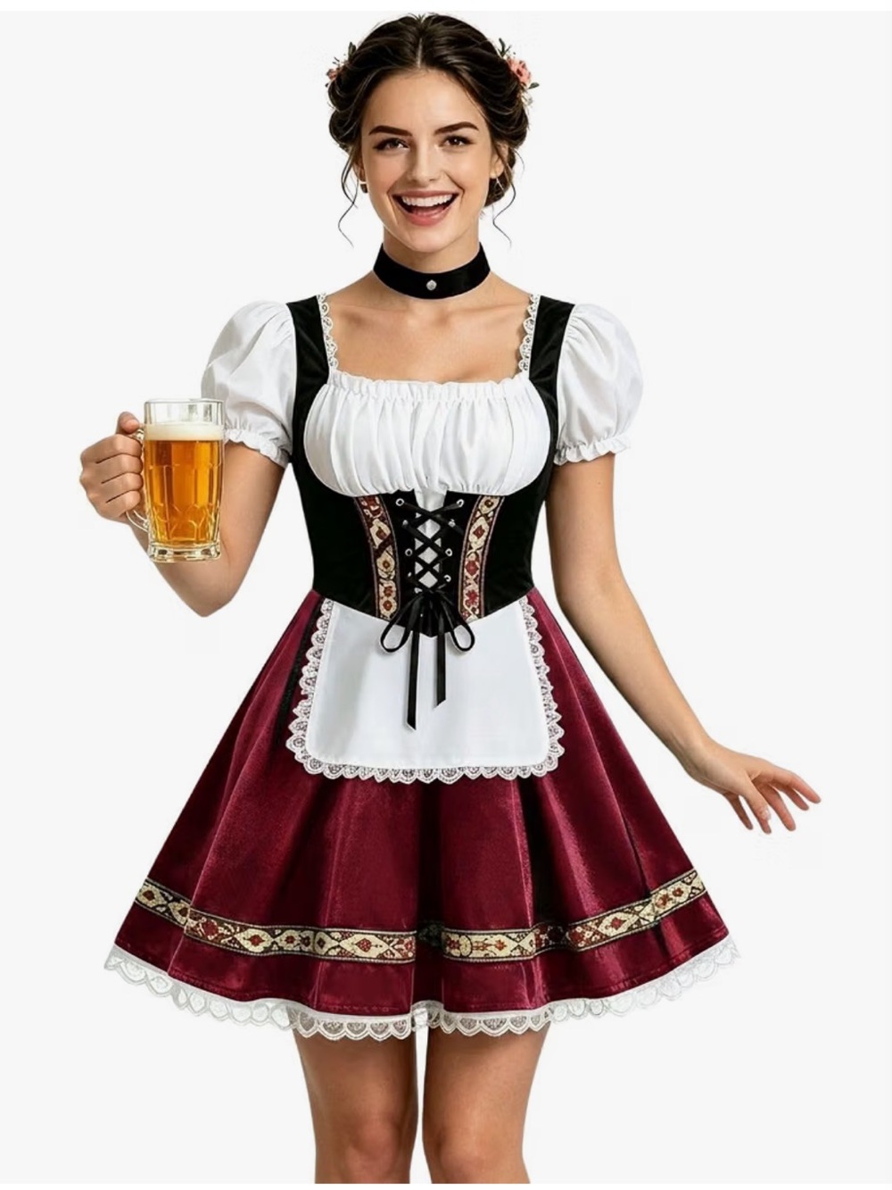 Bavarian Oktoberfest Dirndl Dress Costume